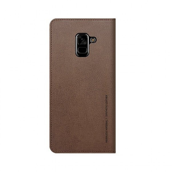 Cover of Samsung for Galaxy A8 + 2018 (A730) Flip Wallet Saddle Brown