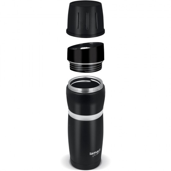 Lamart thermos black with a white band of 0.48 l (LT4052)