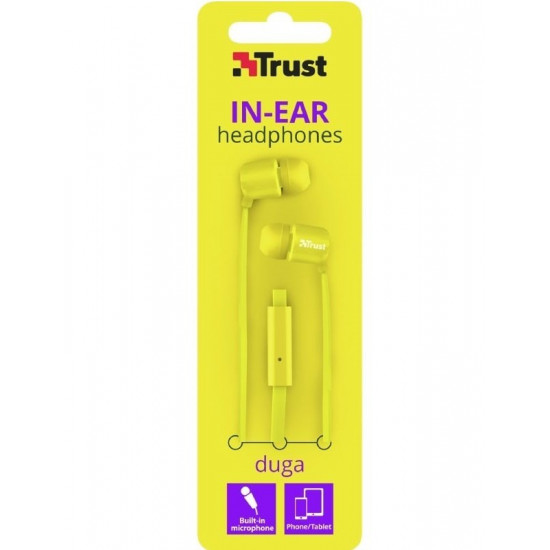 Trust Duga Mic Neon Yellow earphones