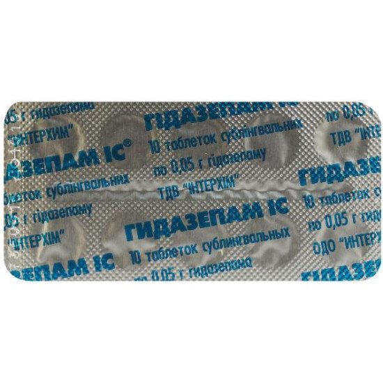 Gidazepam IC sublingual tablets on 20 mg, 20 pieces.