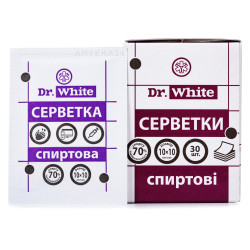 Dr.WHITE серветки спиртові 10х10 см, 30 шт.