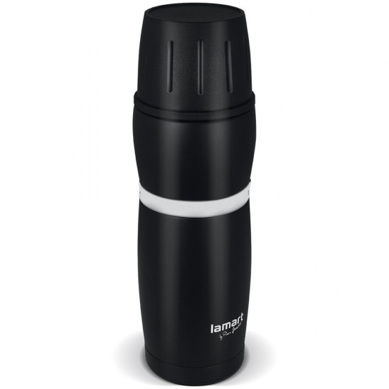 Lamart thermos black with a white band of 0.48 l (LT4052)