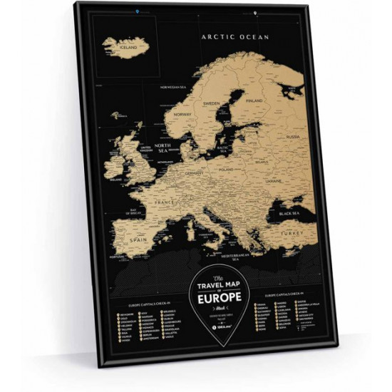 Скретч карта 1DEA.me Travel Map Black Europe (BE)