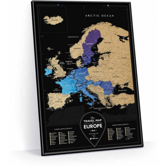 Скретч карта 1DEA.me Travel Map Black Europe (BE)