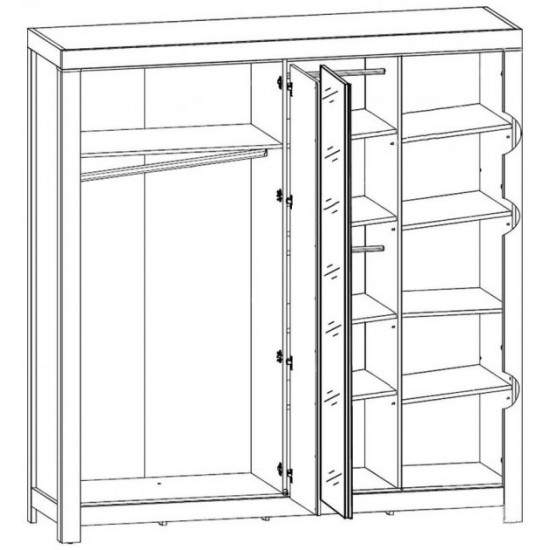  Шкаф платяной БРВ Герман SZF_2D/2L/22/22 дуб стирлинг (020)