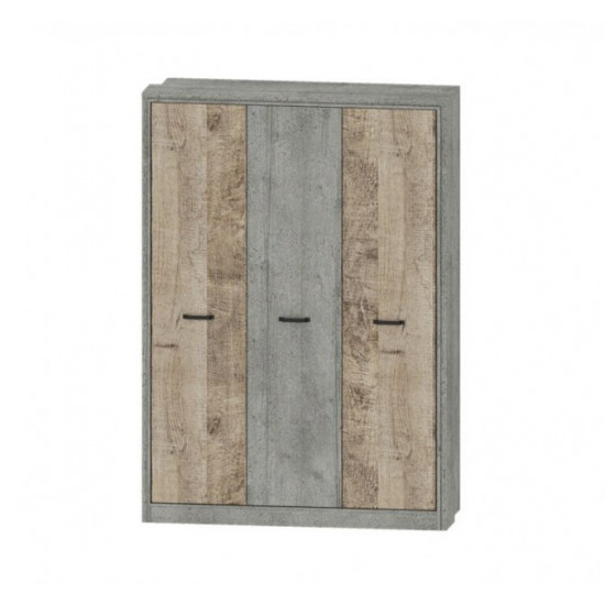 Wardrobe Sokme Bari 3D 151x60x219cm Woodcon / Sand grunge oak