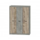 Wardrobe Sokme Bari 3D 151x60x219cm Woodcon / Sand grunge oak