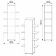  Шкаф книжный с открытыми полками Компанит МГ-8 тумба-3 Яблоня