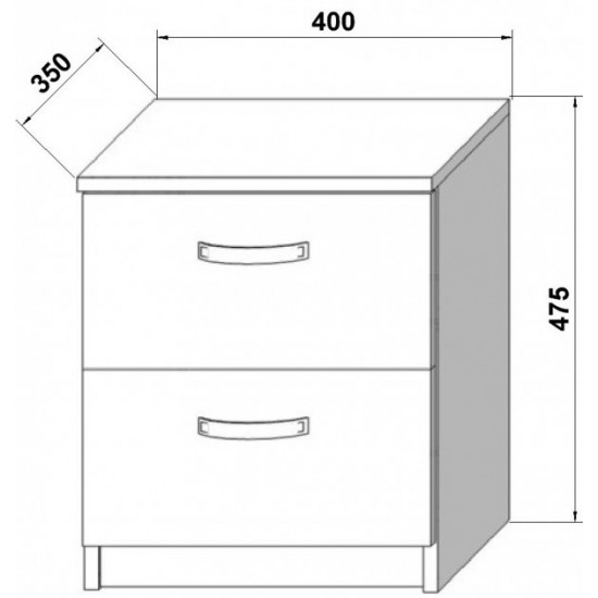 Bedside table TU-7 chipboard Sonoma 40x35x47.5 cm