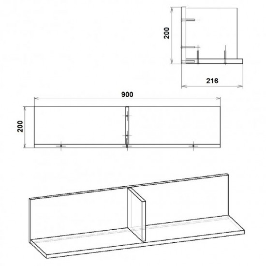 Shelf KOMPANIT P-20 Walnut Ecco