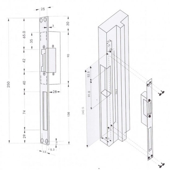 Електромеханічна клямка Oltec GB-312