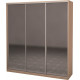 Three-door wardrobe Roko 179.2x242x60 cm Mirror Milky oak (20200024390)