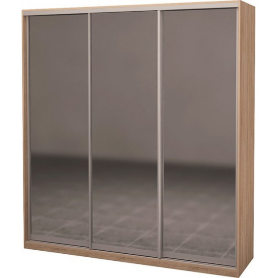 Three-door wardrobe Roko 209.2x242x60 cm Mirror Sonoma Oak (20200024470)