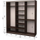 Three-door wardrobe Roko 239.2x242x60 cm chipboard Wenge Oak (20200024321)