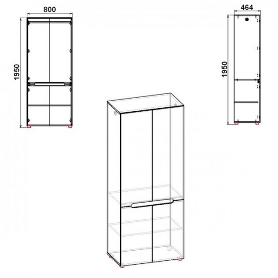 Wardrobe for things Kompanit MS-23 MDF wenge