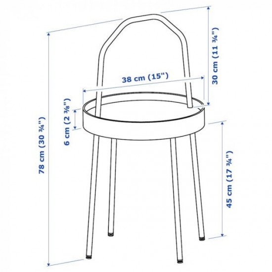 Журнальний столик IKEA BURVIK 38 см білий (603.403.89)