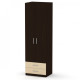 Two-door wardrobe with drawers Companit Wardrobe-12 Wenge combi (60x46.4x195 cm)