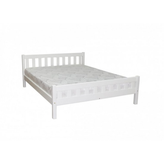 Double wooden white bed L-250 180x200 Skif