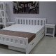 Double wooden white bed L-250 180x200 Skif