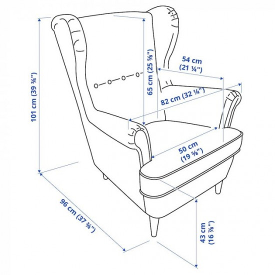  Крісло зі спинкою IKEA STRANDMON жовтий Skiftebo (903.618.94)