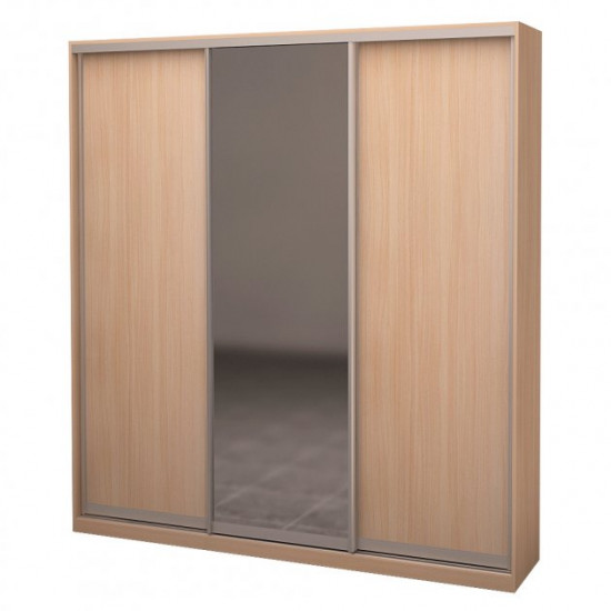 Three-door wardrobe ROKO 179.2x45x242 cm chipboard + Mirror Milky Oak (20200025166)