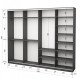 Four-door wardrobe ROKO 238.4x242x45 cm chipboard Gray (20200027296)