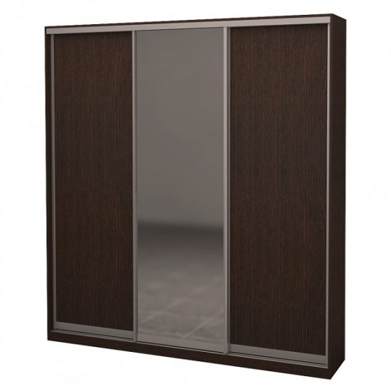 Three-door wardrobe ROKO 179.2x45x242 cm chipboard + Mirror Oak Wenge (20200025088)