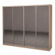 Four-door wardrobe ROKO 238.4x242x60 cm Mirror Milk Oak (20200024655)