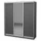 Three-door wardrobe ROKO 239.2x242x60 cm chipboard + Mirror Gray (20200027534)