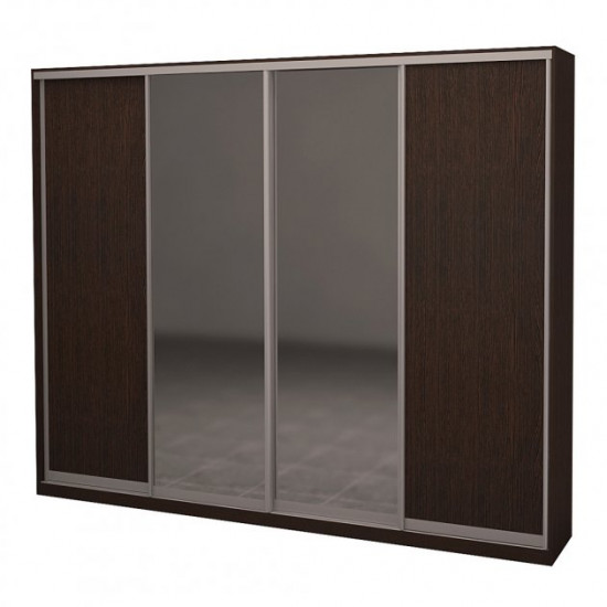 Four-door wardrobe ROKO 238.4x242x45 cm chipboard + Mirror Oak Wenge (20200025101)