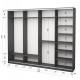 Four-door wardrobe ROKO 238.4x242x45 cm chipboard + Mirror Gray (20200027288)