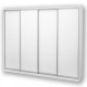 Four-door wardrobe ROKO 238.4x242x45 cm chipboard White (20200027216)