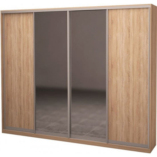 Four-door wardrobe Roko 238.4x242x45 cm chipboard + Mirror Sonoma Oak (20200025327)