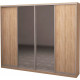 Four-door wardrobe Roko 238.4x242x45 cm chipboard + Mirror Sonoma Oak (20200025327)