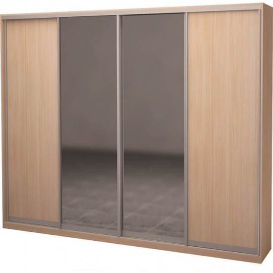 Four-door wardrobe Roko 238.4x242x45 cm chipboard + Mirror Milky oak (20200025257)