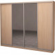 Four-door wardrobe Roko 238.4x242x45 cm chipboard + Mirror Milky oak (20200025257)