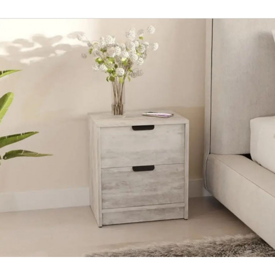 Bedside table with two drawers RedWood Stockholm W450*H490*D350 Concrete RLT203beton