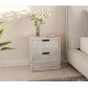 Bedside table with two drawers RedWood Stockholm W450*H490*D350 Concrete RLT203beton