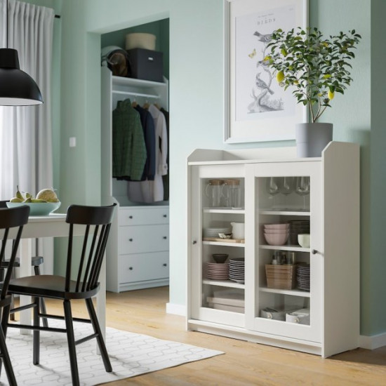  Сервант IKEA HAUGA 105х116 см білий (304.150.55)