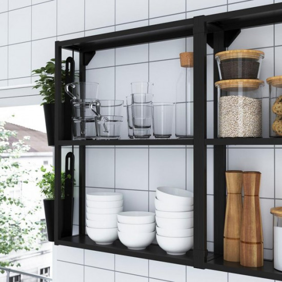 Cutout kitchen IKEA ENHET 228.5x63.5x222 cm anthracite/gray (093.379.98)