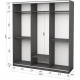 Three-door wardrobe Roko 209.2x60x242 cm chipboard Gray (20200027473)