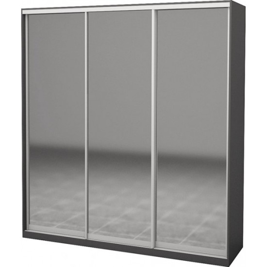 Three-door wardrobe Roko 209.2x60x242 cm Mirror Gray (20200027472)