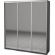 Three-door wardrobe Roko 209.2x60x242 cm Mirror Gray (20200027472)