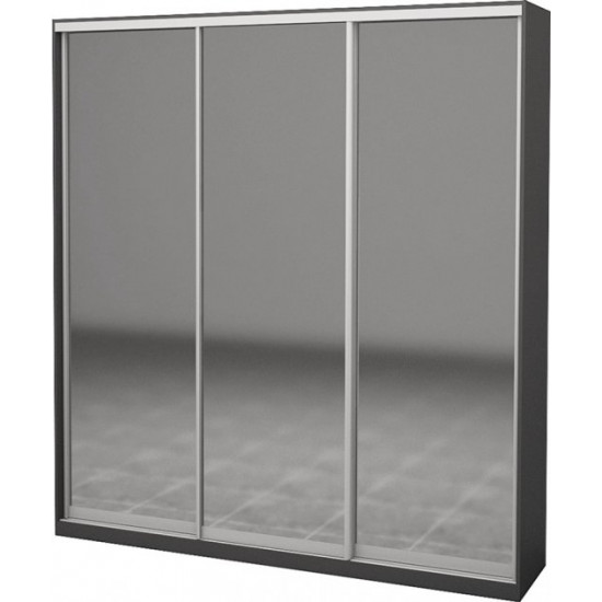 Three-door wardrobe Roko 179.2x45x242 cm Mirror Gray (20200027249)