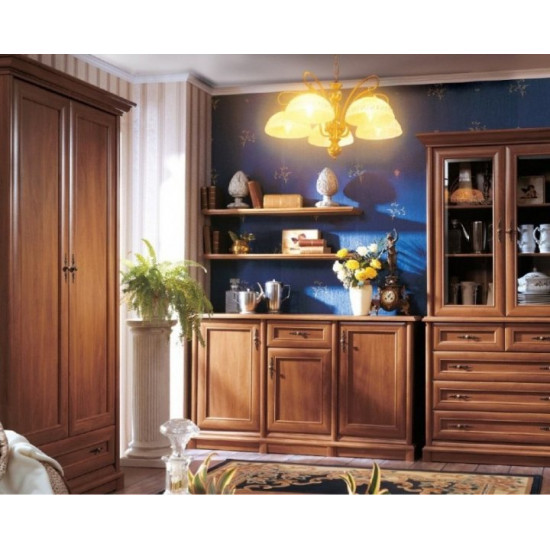 Hinged wardrobe Sonata 2D1S / 1100x655x2250 from chipboard color chestnut Gerbor Holding