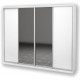 Four-door wardrobe Roko 238.4x242x45 cm chipboard + Mirror White (20200027221)