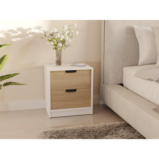 Bedside table Moreli T-3 W450*H490*D350 White-Oak Sonoma