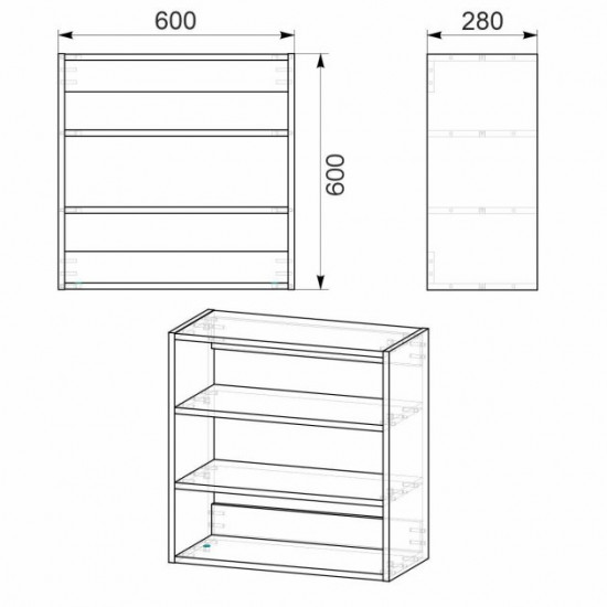 Shelf Companit MG-6 wall mounted cabinet-4 Beech