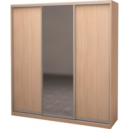 Three-door wardrobe Roko 179.2x242x60 cm chipboard + Mirror Milky oak (20200024367)