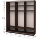 Three-door wardrobe Roko 179.2x242x60 cm Mirror Wenge Oak (20200024325)